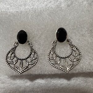 92.5 Silver and Black Onyx Earrings